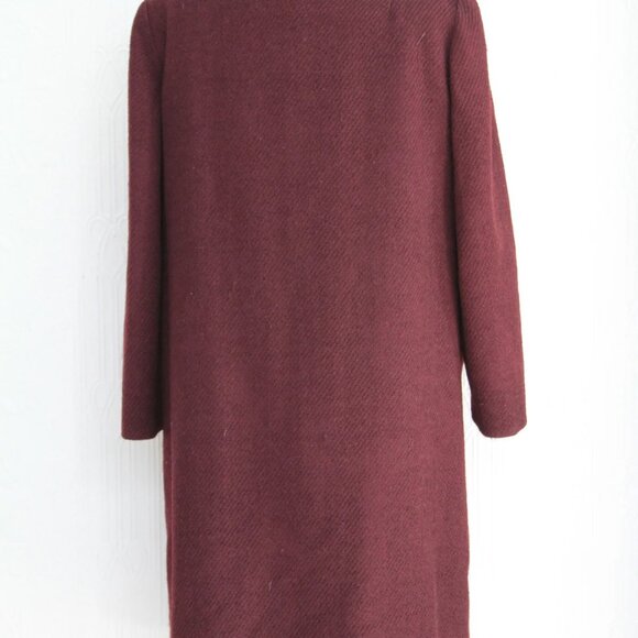 60's suit tweed coat and dress jumper burgundy purple tweed size 10 modern - Picture 3 of 7